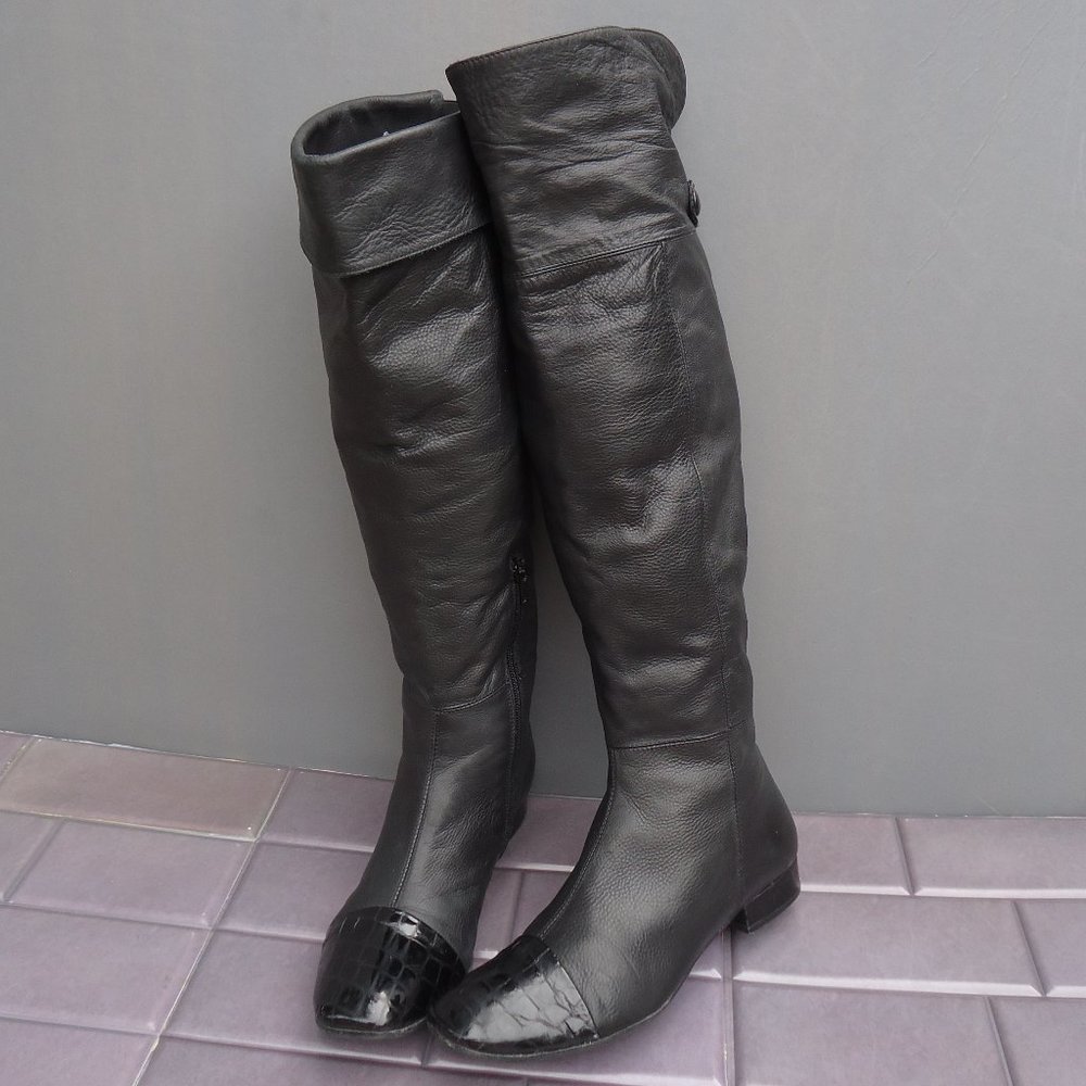 SIZE EU 38. Arnold Churgin Knee Length Leather Boots.